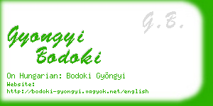 gyongyi bodoki business card