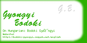 gyongyi bodoki business card